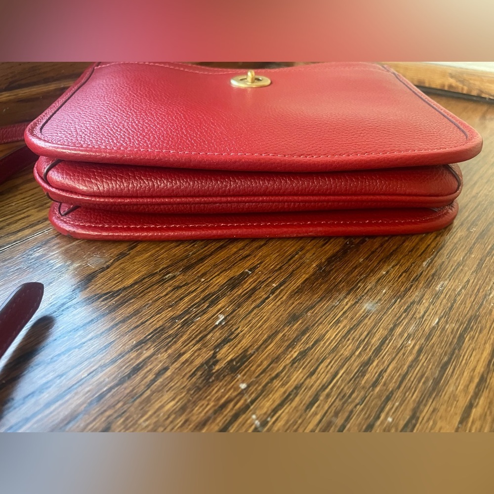 Coach Slim Turnlock Crossbody Bag in‎ Brick Red - Picture 8 of 16